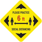 Social Distance Yellow Sign | Laminated Floor Decals | PrintMyBanners