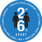 Social Distance Blue Sign | Blue 2-6 apart Decal |PrintMyBanners